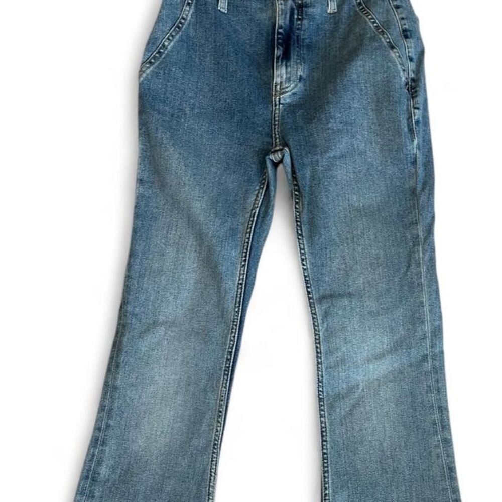 Free-People We the Free Level Up Split Hem Flare Leg Jeans, Size 27